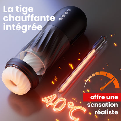 ROCKET Masturbateur  3 Rotation 5 Vibration+Va-et-Viens  chauffant