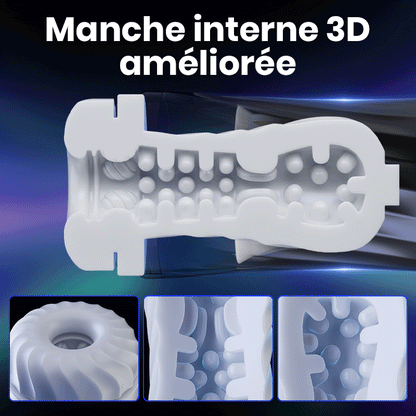 ROCKET Masturbateur  3 Rotation 5 Vibration+Va-et-Viens  chauffant