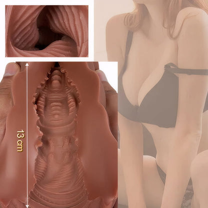 Chatte de poche réaliste Matériau doux et durable Vagin texturé réaliste et anus serré Trous 2 en 1