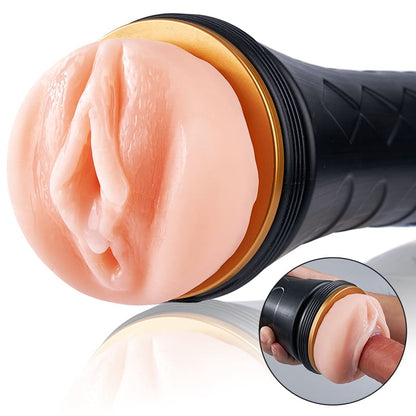 FlashFun - Masturbateur masculin avec entrée de lèvres réaliste, étanche IPX7, coque interne amovible