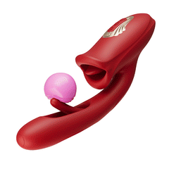 Bisou - Vibrateur G-Point-Slap avec fonction de léchage de la langue & langue vibrante