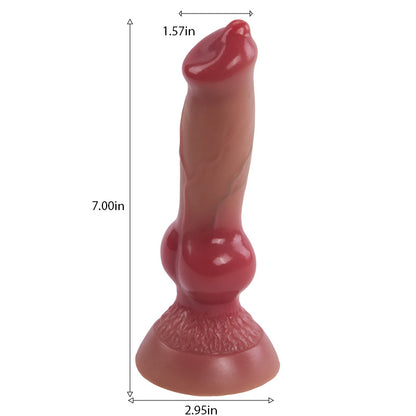 Gode à Ventouse en style exotique de chien-loup, idéal pour les couples pour une expérience mains libres