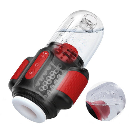 Storm Vortex – Pulvérisation d’eau à 5 fréquences + Vibration à 10 fréquences + Rotation à 5 fréquences, Double stimulation du gland, Double usage
