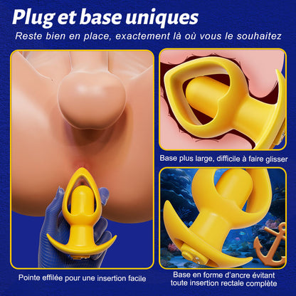 AcmeJoy Plug anal vibrant portable en silicone, rechargeable par USB