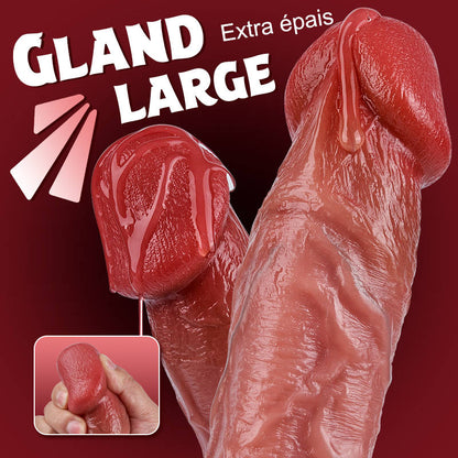 Colt – Dildo oscillant, à va-et-vient et chauffant de 9,84 pouces avec grande tête arrondie effet peau réelle