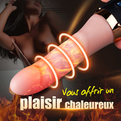 Sex Machine 27 cm Gode Vibromasseur avec Chauffage pour Stimulation du Point G et de l'Anus