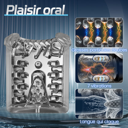 【Nettoyant gratuit】King - Masturbateur automatique 4 en 1 pour hommes, 100% étanche