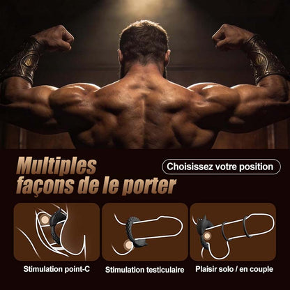 Dragon Thunder – Anneau pénien à 10 vibrations, jouet en silicone longue durée