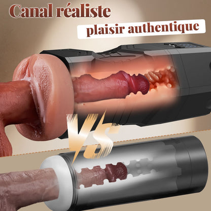 Captain Titan – Masturbateur avec 5 niveaux d'aspiration, 9 modes de vibration et sensation réaliste de chevauchement & pression pour un plaisir intense