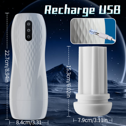 Fantasy - Masturbateur chauffant à 5 fréquences d'aspiration et 10 fréquences de vibration