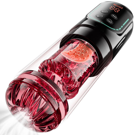 Cinder – Stroker de fellation à poussée, rotation, aspiration, vibration et léchage