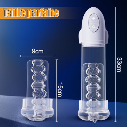 Launcher – Appareil de vibration et de suction avec tube interne transparent pour l’agrandissement et la revitalisation du pénis