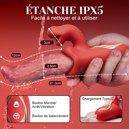 Vesper - Vibrateur langue profonde pour un plaisir prolongé avec 10 mouvements ondulatoires