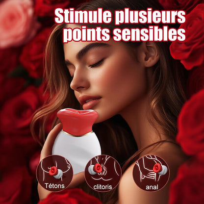 Vibromasseur Clitoridien Bouche et Langue 4 en 1 Lécher, Mordre, Aspirer et Vibrer