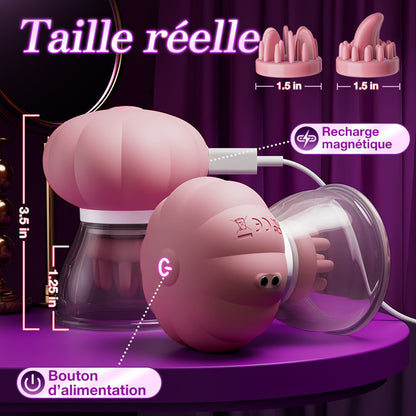 Thaliane – Jouets manuels de succion et de rotation pour les mamelons avec deux têtes de brosse différentes