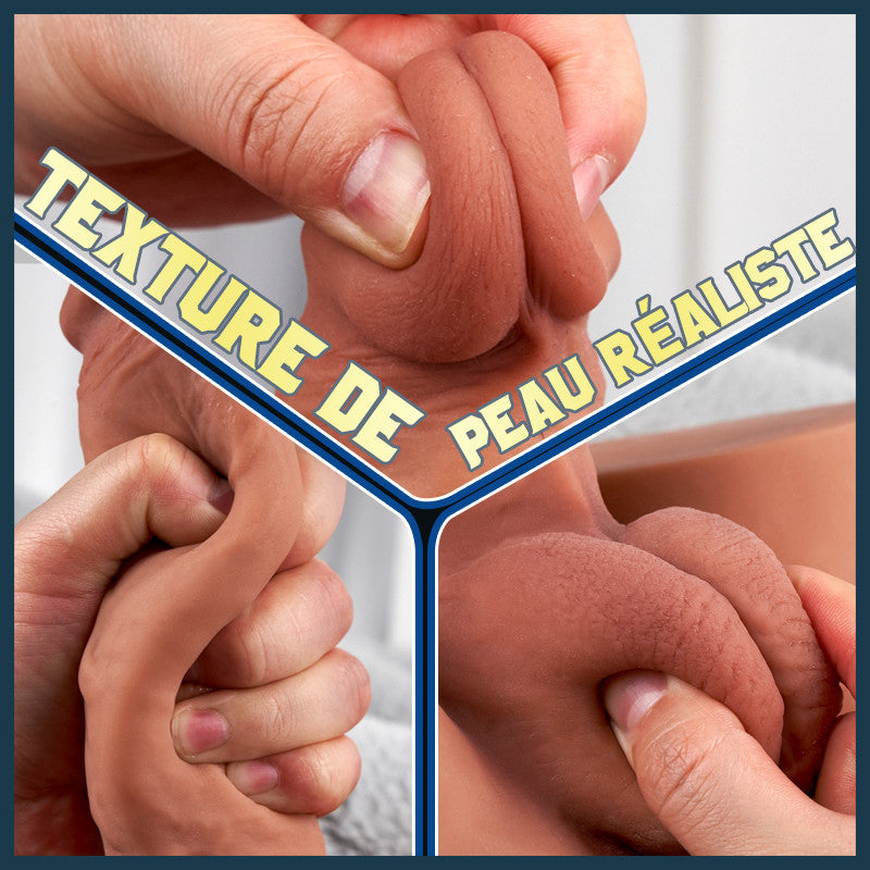 Gode vibrant à poussée réaliste pour fesses 10,12 lb Marron