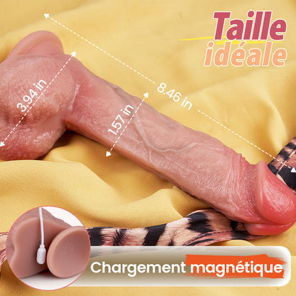 TrueTouch – Godemichet réaliste de 8,46 pouces avec étanchéité IPX7, 7 vitesses de poussée/balayage, 10 modes de vibration