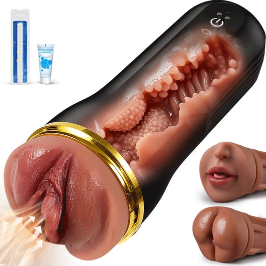 Bestvibe Pro‑ 3 manchons remplaçables, 3 plaisirs uniques, masturbateur masculin, 5 d’aspiration & 10 modes de vibration
