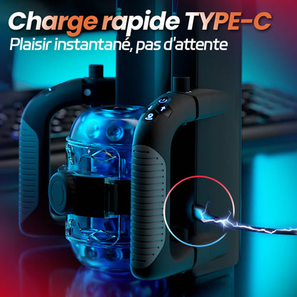 Venom - 12 cm de course longue & 700 coups/min, Télescopique, Serrage réglable, Support téléphone, Masturbateur automatique masculin