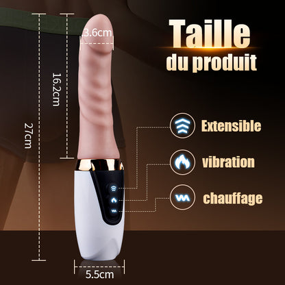 Sex Machine 27 cm Gode Vibromasseur avec Chauffage pour Stimulation du Point G et de l'Anus