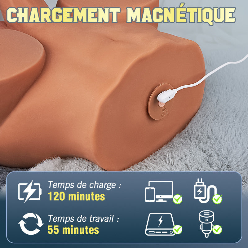 Gode vibrant à poussée réaliste pour fesses 10,12 lb Marron