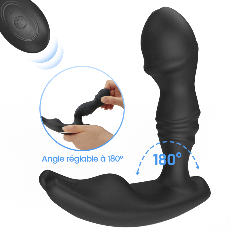 Stimulation prostatique Vibrations à vitesse à variation continue avec tige réglable à 180°