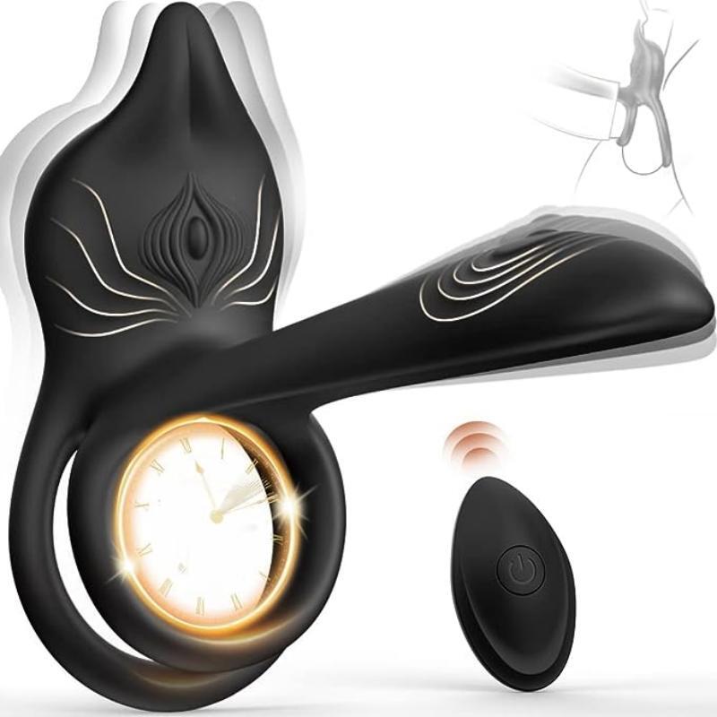 Vibrateur à anneau pénien 3 en 1, stimulateur de point G et clitoris à 10 vibrations, vibrateur pour couple en érection