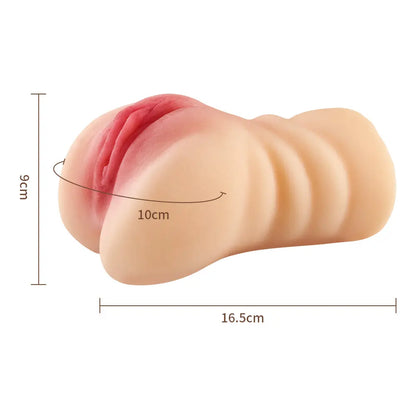 2 EN 1 Chatte de poche Masturbateur réaliste Entrée du vagin et de l'anus Acmejoy-Fr